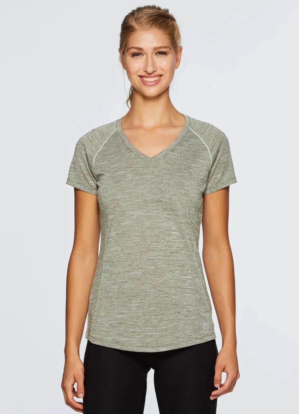 Stratus Heathered Space Dye Short Sleeve V-Neck Tee Shirt