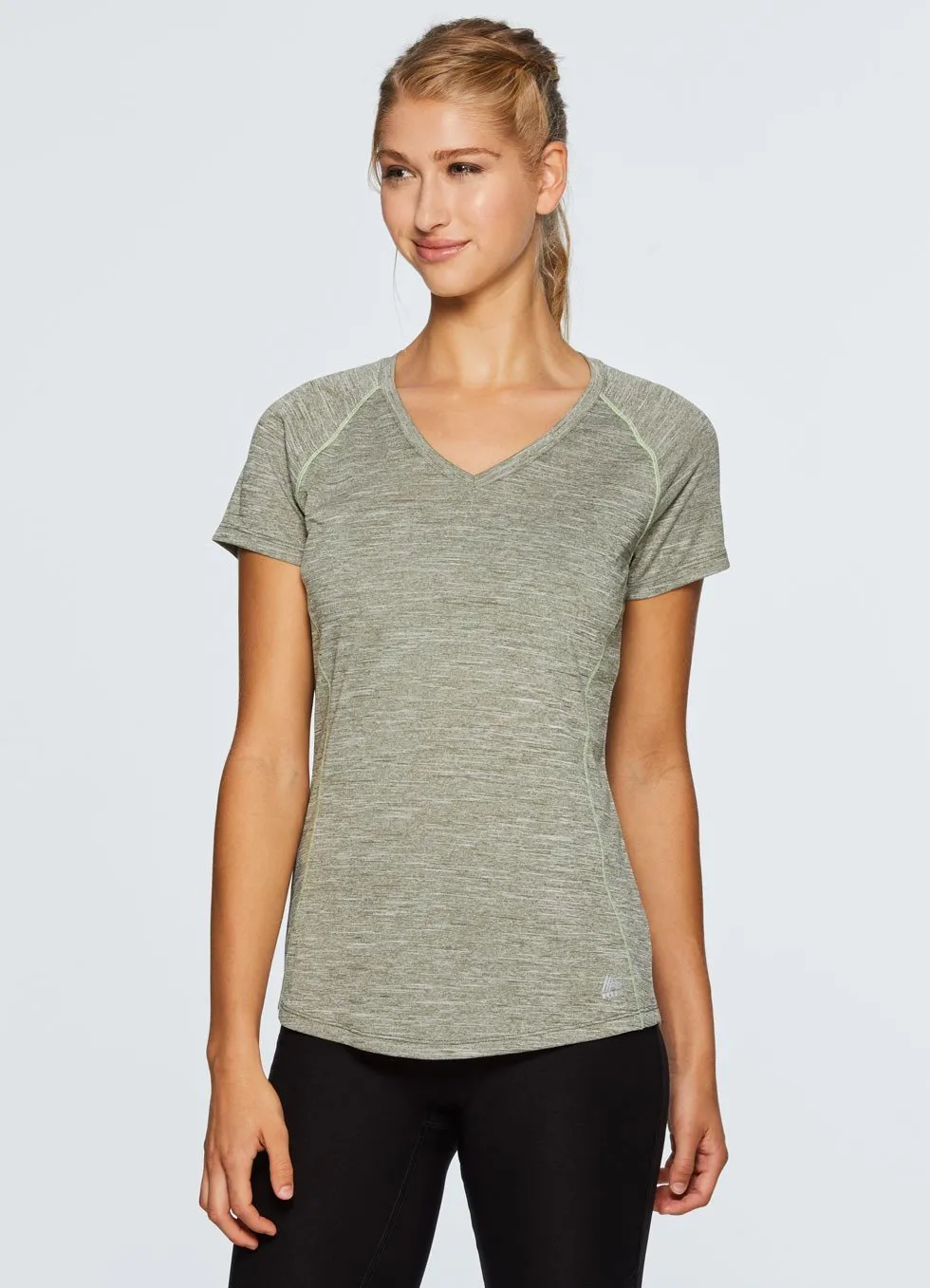 Stratus Heathered Space Dye Short Sleeve V-Neck Tee Shirt