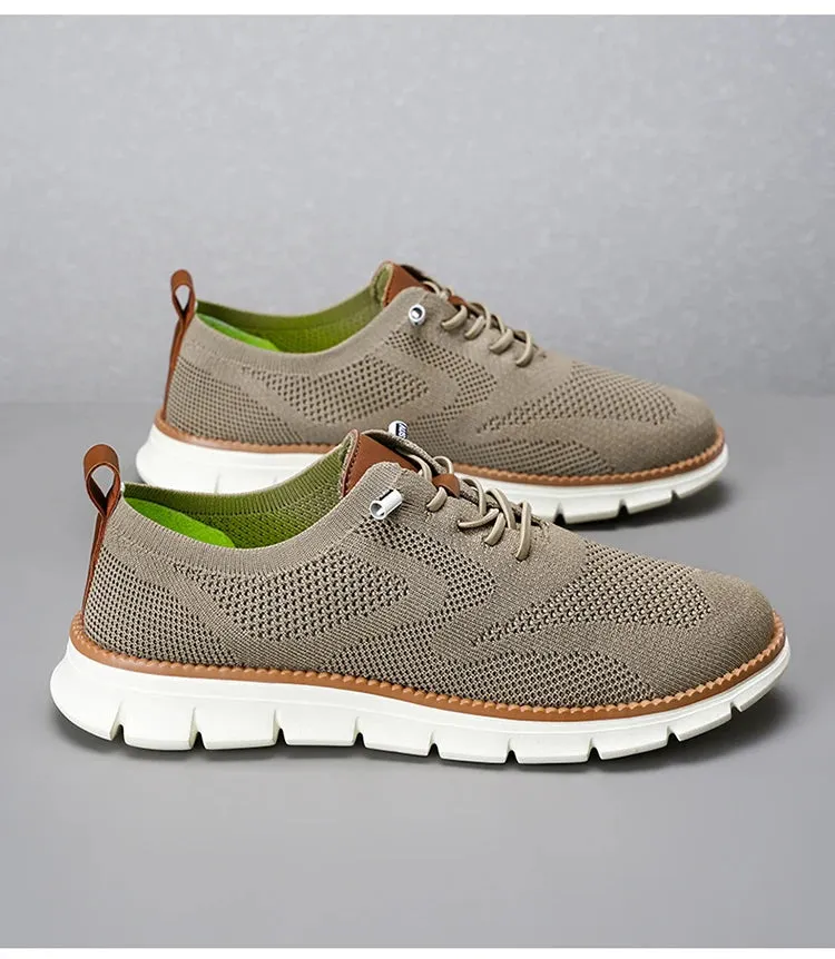 Stylish mesh leather runners Anti Slip Resistant Breathable sneakers best walking shoes