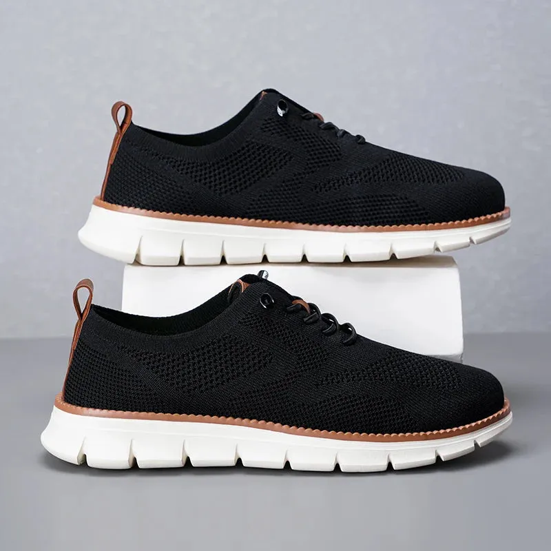 Stylish mesh leather runners Anti Slip Resistant Breathable sneakers best walking shoes