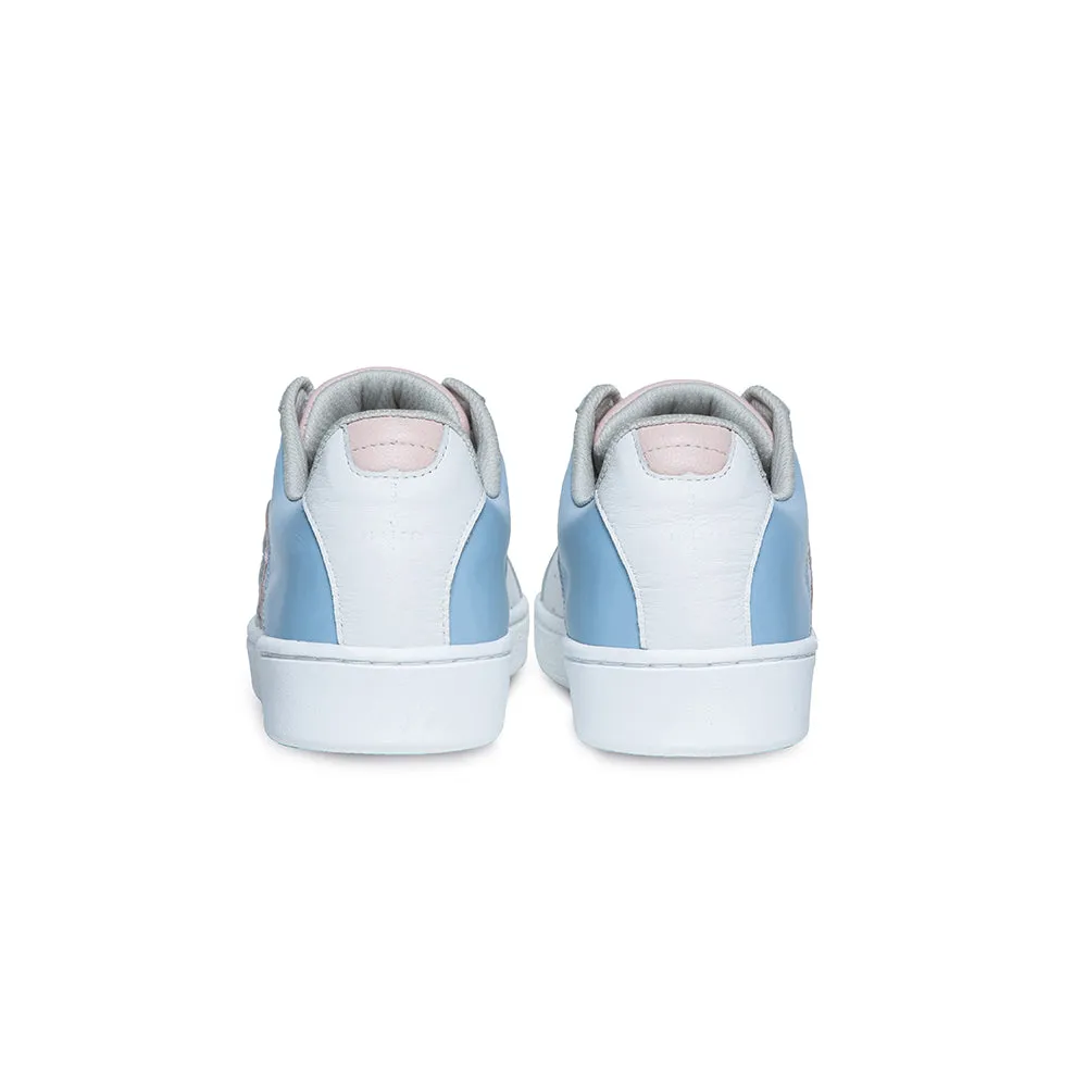 Women's Icon Genesis White Blue Leather Sneakers 91902-551