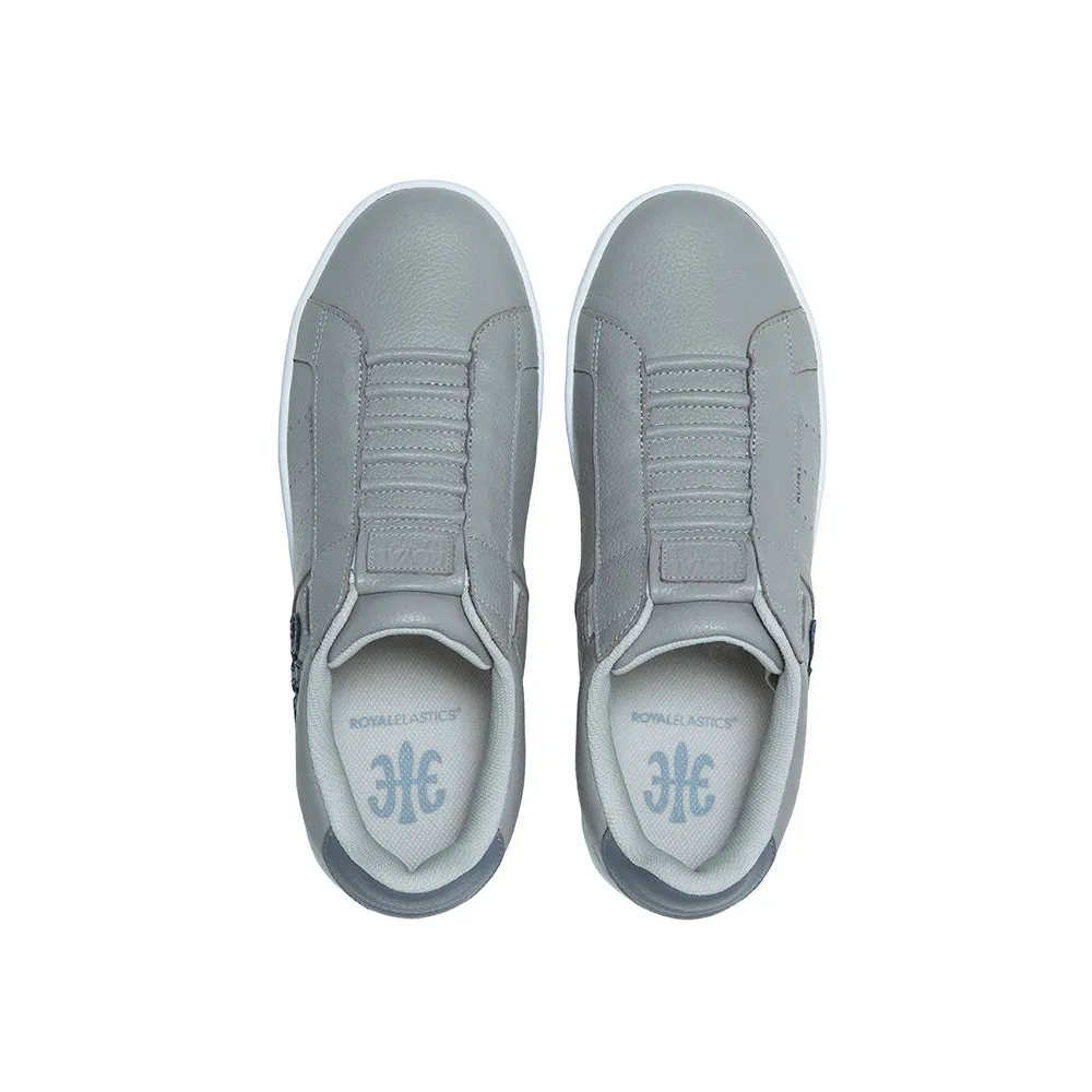 Women's Icon Gray Blue Logo Leather Sneakers 91921-885