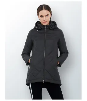 Women's Spring Windproof Hooded Thin Cotton-Padded Jacket