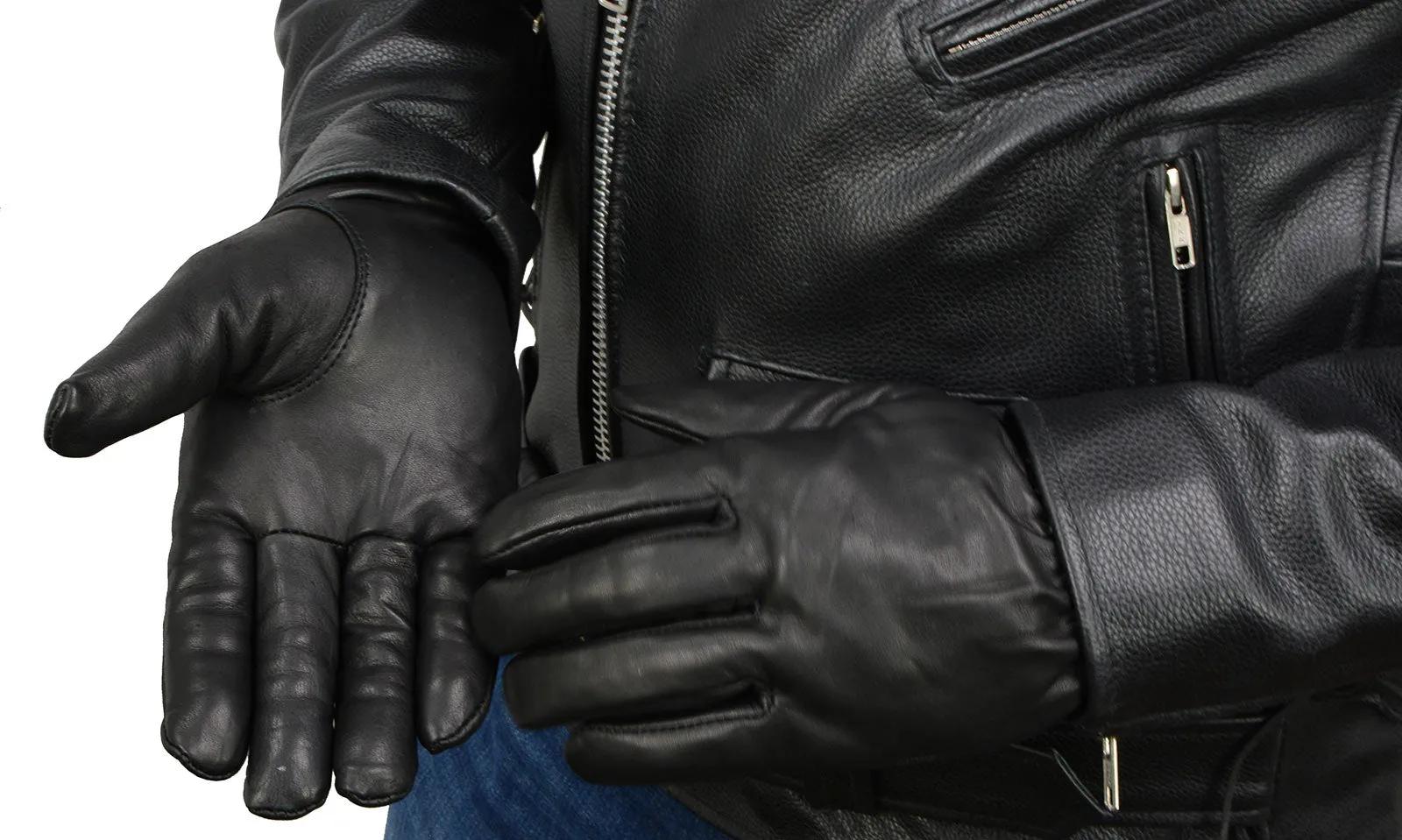 Xelement XG-734 Men's Premium Deerskin Motorcycle Gloves